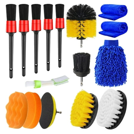 

Erthree 16pcs Car Detailing Brush Set Washable Interior Exterior Reusable Air Vent Clean