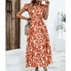 thumbnail image 5 of Vestido de Verano con Mangas Plisadas Mangas Voladoras Cuello Redondo Y Encaje, Vestido de Verano Informal Impreso, 5 of 5