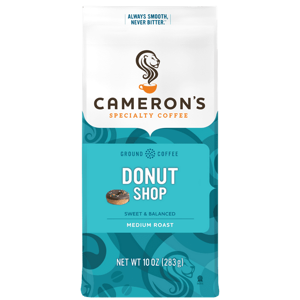Cameron's Coffee Premium Donut Shop Ground Coffee, Medium Roast, 10 oz