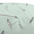 thumbnail image 3 of Minimalist Pouf Cover with Zipper, Abstract Feather Sketch Hand Drawn on Simplistic Background, Soft Decorative Fabric Unstuffed Case, 30" W X 17.3" L, Mint Green Pale Grey, by Ambesonne, 3 of 5