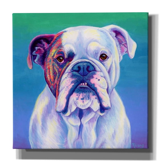 Epic Graffiti 'Cute English Bulldog' by Rebecca Wang Art, Canvas Wall Art, 12"x12"
