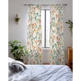 thumbnail image 3 of Teal Orange Eucalyptus Sheer Curtains 63 Inch Length 2 Panels Set for Living Room/Bedroom, Spring Botanical Leaves Kitchen Curtains Grommet Semi-Sheer Curtains Drapes Window Treatments 42"x63"x2, 3 of 7