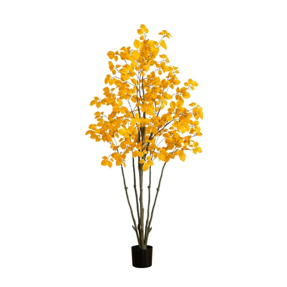 Nearly Natural Oyama Magnolia Artificial Potted Tree - 6' - Orange