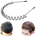 thumbnail image 1 of Banda para el cabello de metal para hombres Diadema Bandas para mujeres Unisex Negro Ondulado Primavera Deportes al aire libre Diademas Clips para hombres Accesorios Elástico simple, 1 of 5