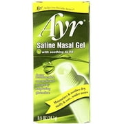 Ayr Saline Non-Medicated Dry Nasal Gel w/ Soothing Aloe, 0.5oz, 2-Pack