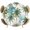 White, variant on Fitted Round Tablecloths Elastic Edged Table Covers 36"-44",Tropical Palm Coconut Leaves Waterproof Dining Room Table Cloth