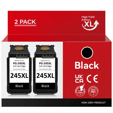 pg 245 Black Ink cartridge Compatible for Canon 245xl Black ink cartridge 245 black ink (2 Black)