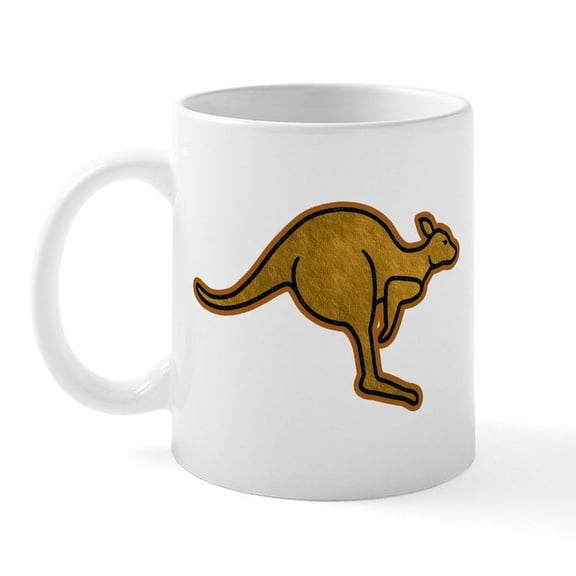 CafePress - Kangaroo Logo Mug - 11 oz Ceramic Mug - Novelty Coffee Tea Cup