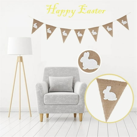

WOXINDA decoration Easter window fireplace scene layout seven bunny pennant diy Home Decor