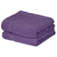 thumbnail image 2 of Beauty Threadz Cotton Banded Bath Mats, Plum, [Not a Bathroom Rug], 21 x 34 Inches, 100% Ring Spun Cotton - Highly Absorbent and Machine Washable Shower Bathroom Floor Mat (Pack of 2), 2 of 7