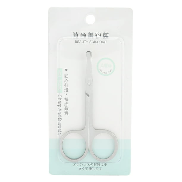 Tijeras de acero inoxidable para nariz, cejas, pestañas y bigote.
