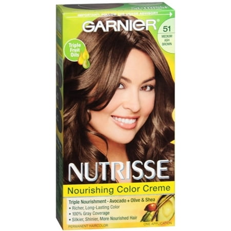 Browns Ash Lock - Garnier Nutrisse Haircolor - 51 Cool Tea (Medium Ash Brown) 1 Each