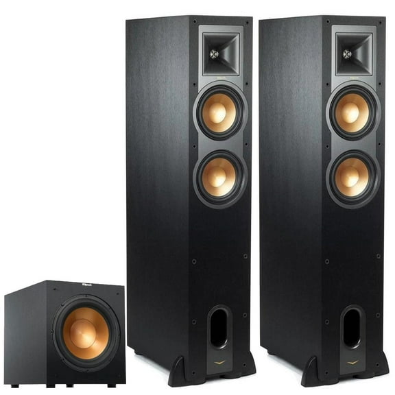 Klipsch Klipsch Reference R-26FA Dolby Atmos Floorstanding Speaker (Pair)   R-12SW 12″ Subwoofer – Premium Home Theater Tower & Deep Bass Sub Bundle
