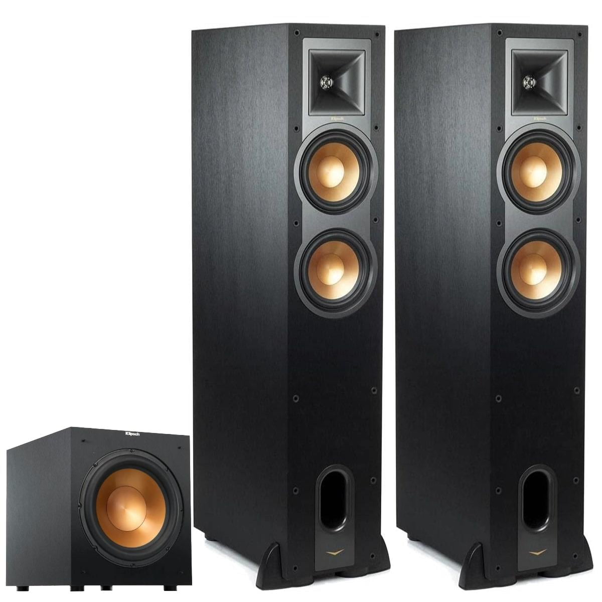 Klipsch Reference R-26FA Dolby Atmos Floorstanding Speaker (Pair) + R-12SW 12\u2033 Subwoofer \u2013 Premium Home Theater Tower & Deep Bass Sub Bundle