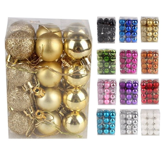 Sunshinehomely 24 Pcs Christmas Tree Balls Ornaments for Xmas Christmas Tree 30mm/1.18" Shatterproof Christmas Tree Decorations Hanging Balls for Holiday Wedding Party Decorations