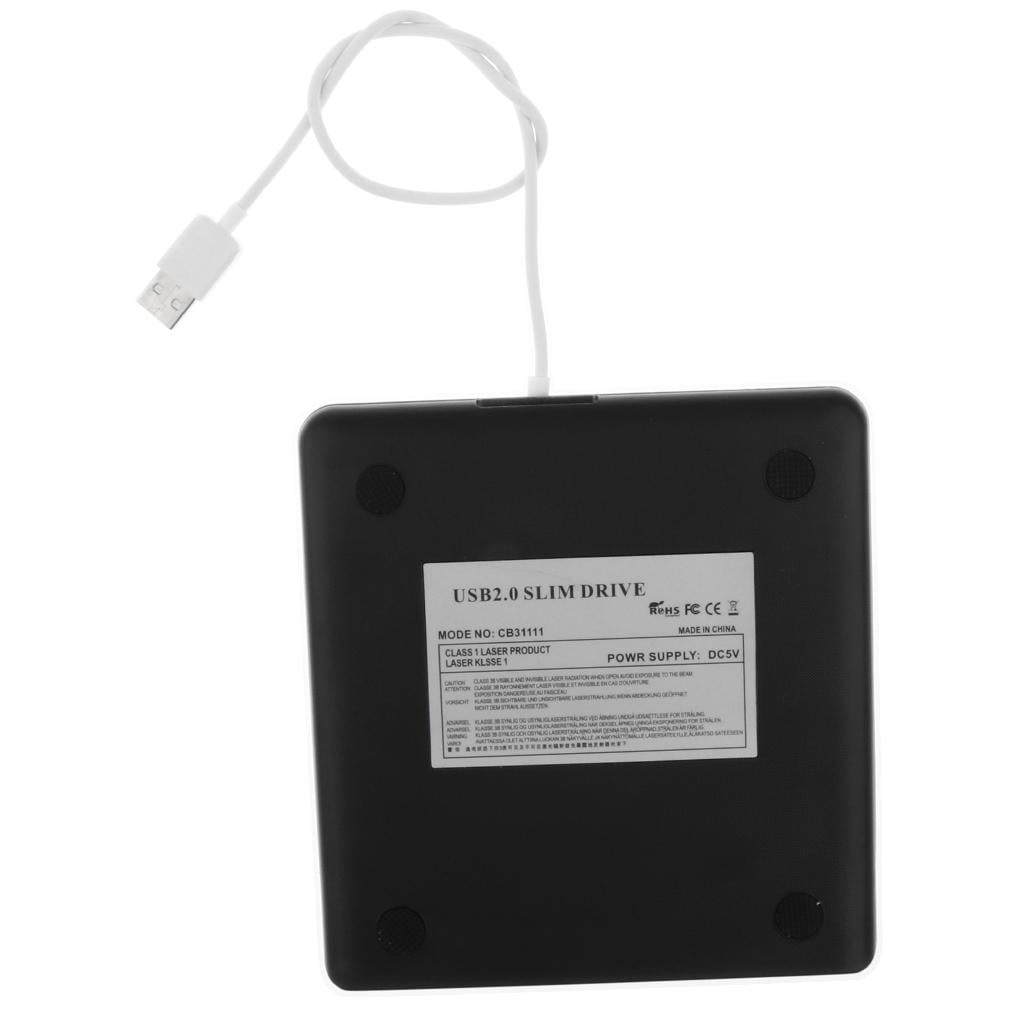 USB 2.0 External Drive Burner Writer Writer Support System: MacOSX / 8SE / ME / 200 / XP / Win7 / Win8 / Win10
