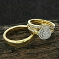 thumbnail image 3 of His & Her Trio Ring Set For Wedding in Round Cut Diamond 14K Yellow Gold Plated -14, 3 of 4