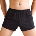 thumbnail image 3 of Jinhomg Men's Breathable Boxers Lightweight Comfy Striped Underwear Briefs Baggy Fit Mid Waist Sleep Short Underpants Black XL, 3 of 7