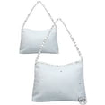 thumbnail image 2 of L12 White Purse Handbag w/Pearls and chain for Communion Bridal Flower Formal, 2 of 4