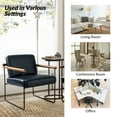 thumbnail image 2 of Modern Leather Accent Chair Set of 2 Removable Upholstered Cushion Lounge Armchair Metal Base Home Living Room Bedroom Navy, 2 of 6
