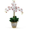 Nearly Natural Triple Phalaenopsis Artificial Orchid Flower Arrangement, White