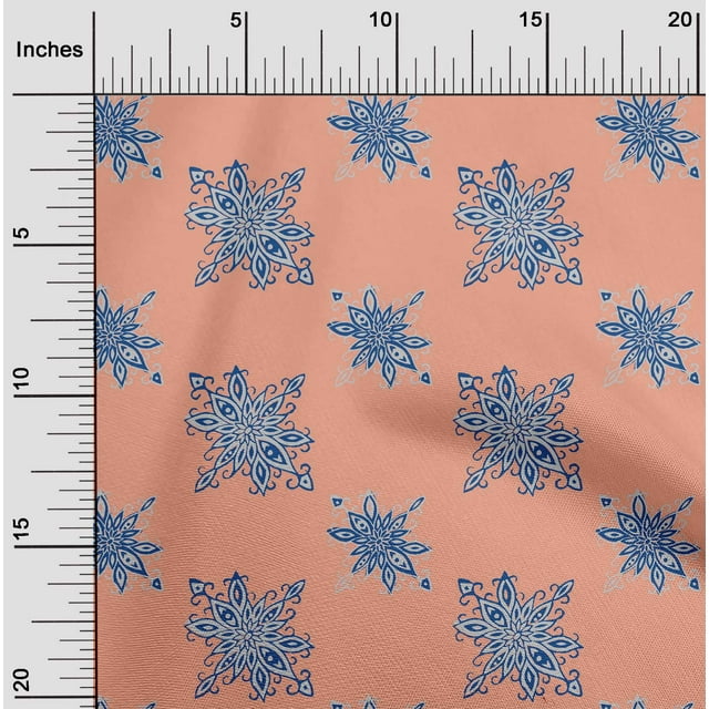oneOone Tissu Polyester Lycra Imprimé Floral pour Couture, Largeur 56 Pouces