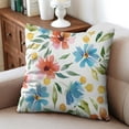 thumbnail image 4 of Add a Floral Touch: Cream Wildflower 18x18inch Pillow Covers - Spring Farmhouse Decor Throw Pillows, Ideal for Couch, Sofa & Outdoor Settings, Set of 2, 4 of 7