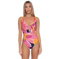 thumbnail image 2 of Trina Turk Breeze Hi Leg Plunge One-Piece Multi 10, 2 of 3