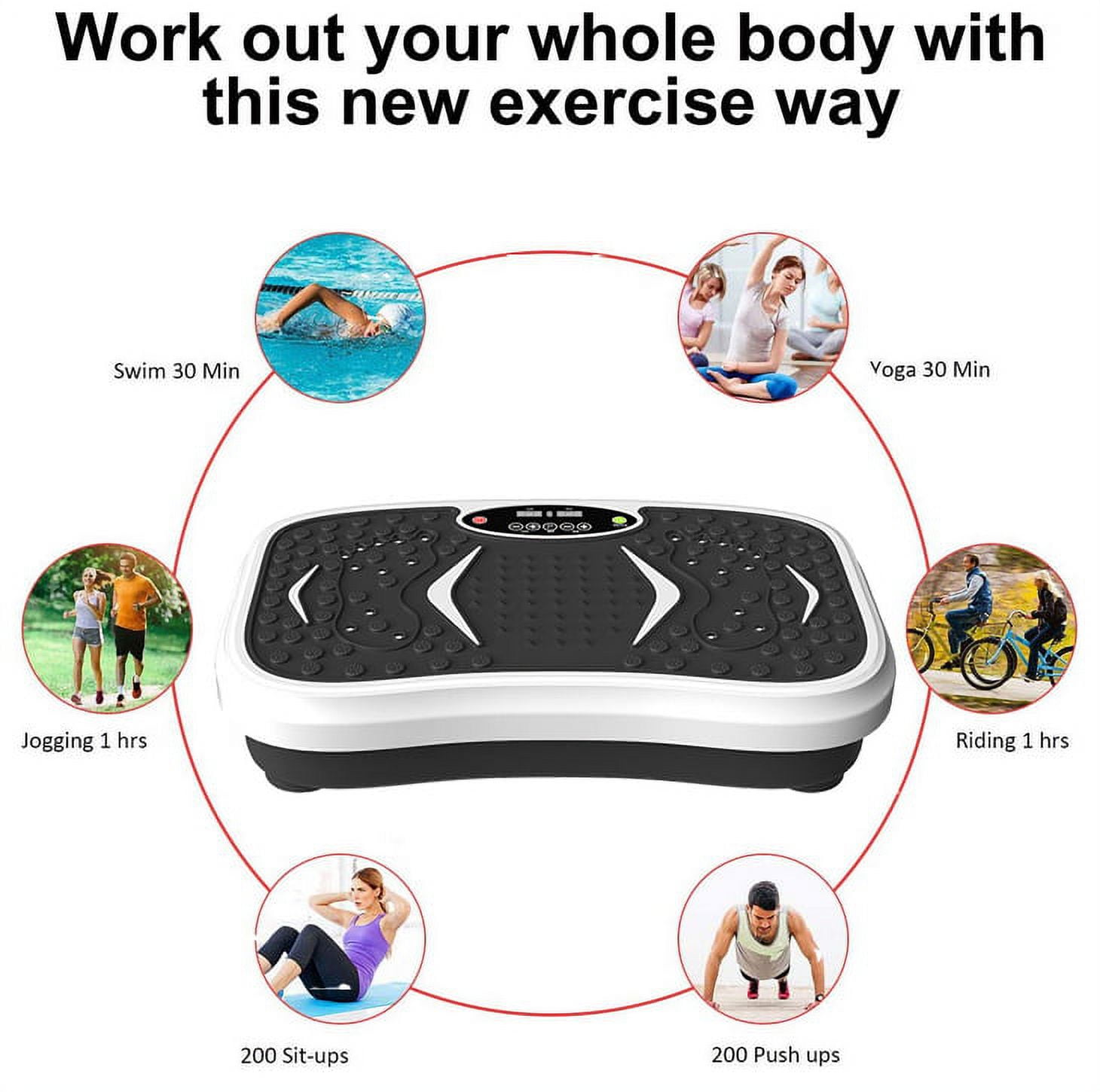 iMeshbean 200W Vibration Platform Plate Exercise Machine Power Fit Body Workout Fitness Standing Shaking Machine 99 Levels