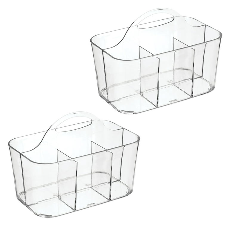 Jucoan 2 Pack Plastic Portable Storage Organizer Caddy Tote, Stackable 5  Slots