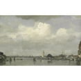thumbnail image 2 of Jacob Maris 14x11 Black Ornate Wood Framed Double Matted Museum Art Print Titled: Harbor Face (C. 1890), 2 of 5