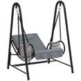 thumbnail image 1 of Outsunny Hammock Chair, Patio Wicker Swing Chair with Stand, Light Grey, 1 of 10