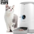 thumbnail image 2 of Alimentador automático inteligente para mascotas de 3,7 l para perros y gatos con monitores de vídeo y control remoto por WiFi, dispensador automático recargable, 2 of 5