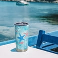 thumbnail image 2 of Sea Turtle Tumbler with Lid and Straw,20oz Vacuum Insulated Coffee Tumbler,Funny Ocean Beach Themed Coffee Mug Gifts for Women,Men,Ocean Beach Lovers, Reusable Starfish Tumbler Cups -Sky Blue, 2 of 6