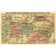 thumbnail image 2 of Vintage Maps 14x10 White Modern Wood Framed Museum Art Print Titled - Railroads between New York and St Luis used by Northern Troops, 2 of 4