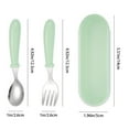 2pcs Stainless Steel Baby Tableware Set Portable Baby Spoon And Fork