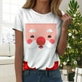 thumbnail image 2 of UngA Christmas Tshirts Shirts for Women Funny Xmas Holiday Graphic Short Sleeve Crew Neck Tee Family Holiday Blouse Womens Christmas Shirt (White,M), 2 of 7