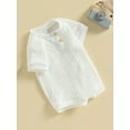 thumbnail image 3 of Bagilaanoe Newborn Baby Girl Boy Rompers Short Sleeve Bodysuits 3M 6M 9M 12M 18M Infant Casual One Piece Short Jumpsuit, 3 of 8