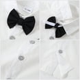thumbnail image 5 of ZOEREA  Toddler Baby Boy Outfits Boys Gentleman Wedding Suits Set Summer Formal Short Shirt/Bowtie/Suspender 1-5T, 5 of 6