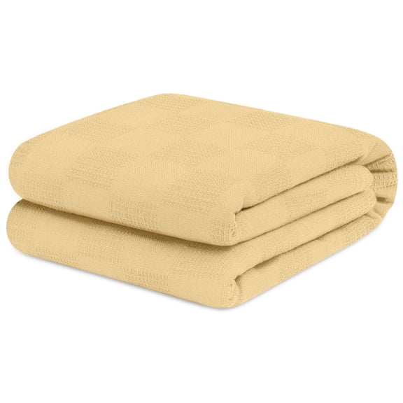 Avalon Home 100% Cotton Twin Blanket – 72x90 inches, Soft & Breathable, Lightweight Thermal Blanket