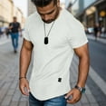 thumbnail image 2 of Men's Muscle T-Shirt - Pleated Raglan Sleeve Bodybuilding Gym Tee - 95% Polyester 5% Spandex, Short Sleeve, Fashion Workout Shirts, 2 of 5