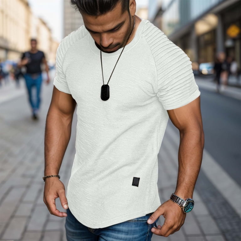 t shirt bodybuilder dressing style Bodybuilder Wearing a Tight-Fitting T-Shirt and Sweatpants Mockup - PSD - 141061