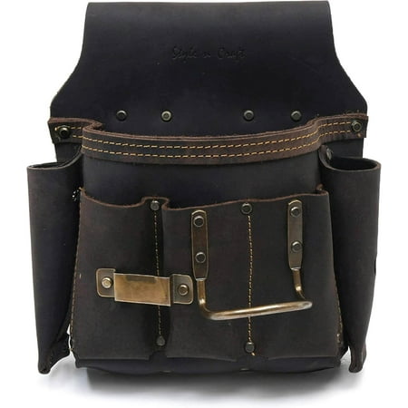 

Drywall Hager’s Tool Pouch Heavy-Duty Leather Tool Pouch Perfect ad Durable Full-Grai Oiled Leather Pouch Dark Brow (70685)