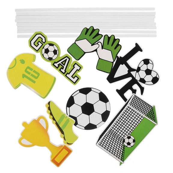 UPKOCH 40pcs Soccer Party Favors Assorted Color Cake Decorations for Football Birthday Party Supplies