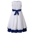 thumbnail image 2 of Richie House Little Girls Blue White Floral Embellished Occasion Dress 2/3, 2 of 2