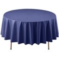 thumbnail image 4 of Party Dimension Tablecloth Plastic Disposable Blue Round Tablecover for Weddings, Banquets, Parties 84'' X 84'' ( 2 Count ), 4 of 4