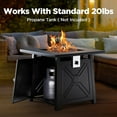 thumbnail image 4 of 28" Gas Fire Pits Table 2 in 1 Propane Fire Pit W/ Lid and Lava Rock for Outside, 50,000 BTU, Black, 4 of 7