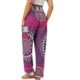 thumbnail image 2 of Pantalones de cintura alta fruncidos, pantalones de cintura alta fruncidos, pantalones casuales estampados, pantalones fruncidos estampados, máxima comodidad, 2 of 3