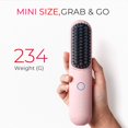 thumbnail image 4 of Cepillo alisador de pelo inalámbrico TYMO Porta, minicepillo portátil para viajes, peine caliente de iones negativos para mujeres, ligero y portátil, recargable por USB, color rosa, 4 of 5