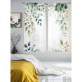 thumbnail image 2 of Eucalyptus Leaf Sheer Curtains 72 inches Long 2 Panels Set Country Green Plant Sheer Window Curtain Rod Pocket Voile Drapes for Living Room/Bedroom, Each 52" W x 72" L, 2 of 7